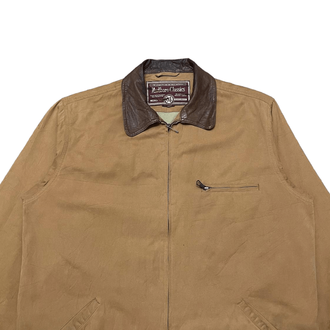 Vintage Vintage Malboro Classics Leather Collar Jacket | Grailed