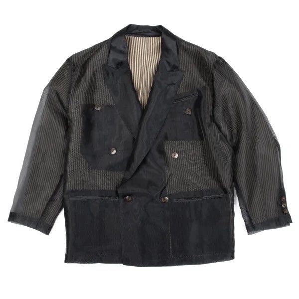 Jean Paul Gaultier jean paul gaultier Layered Striped Double-Breasted Jacket Size US M / EU 48-50 / 2 - 1 Thumbnail