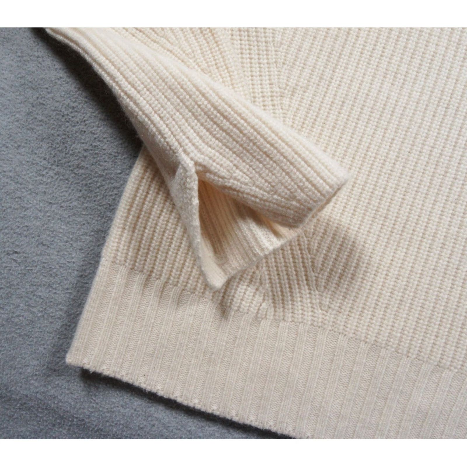 Veronica Beard Veronica Beard Sweater Womens XS Beige Ribbed Turtleneck Knit Pullover Pullover Ladies Size XS / US 0-2 / IT 36-38 - 4 Thumbnail
