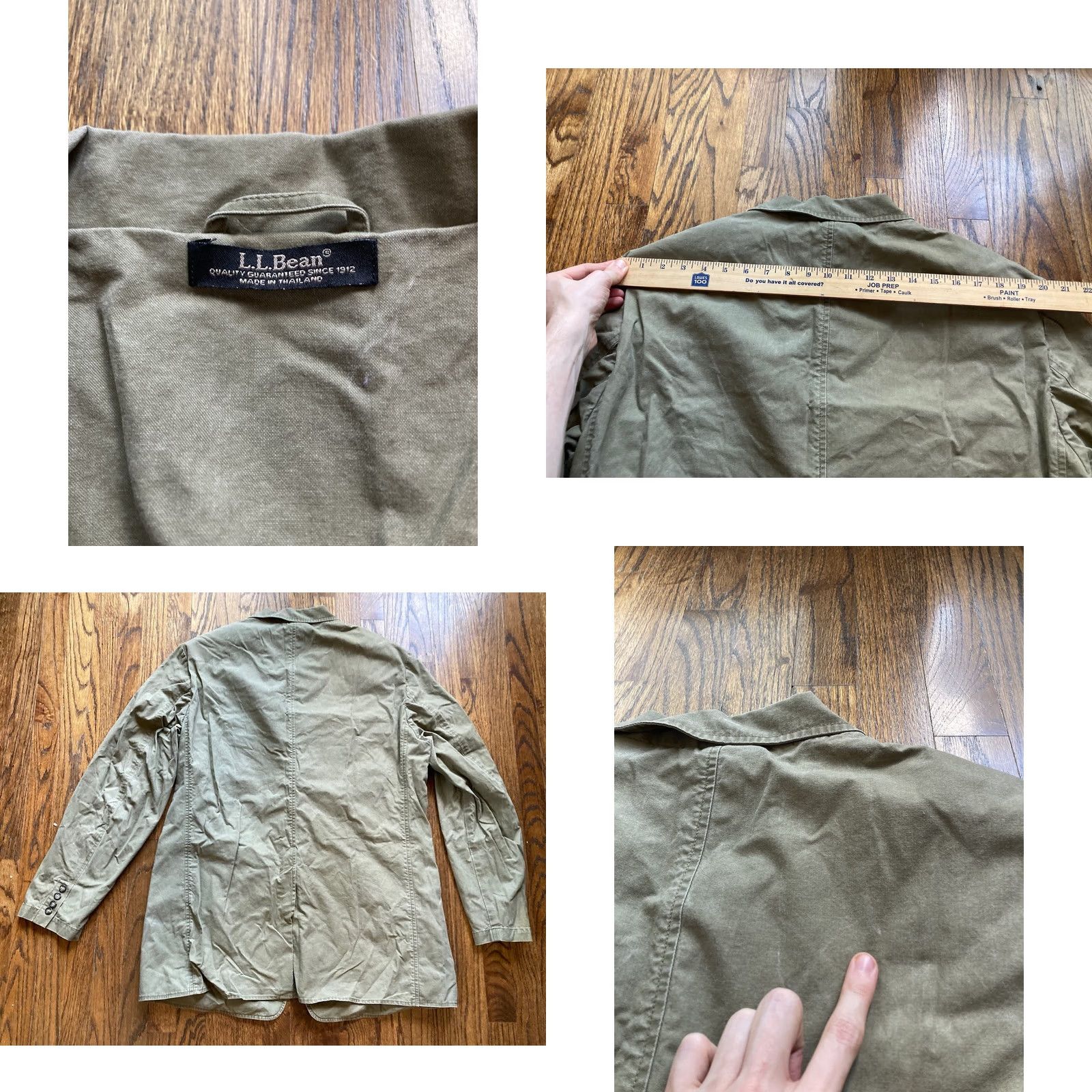 Vintage VINTAGE LL Bean Jacket Mens Size 48 Tall Safari Field Blazer Green Sport Coat Cotton Size 48R - 8 Thumbnail