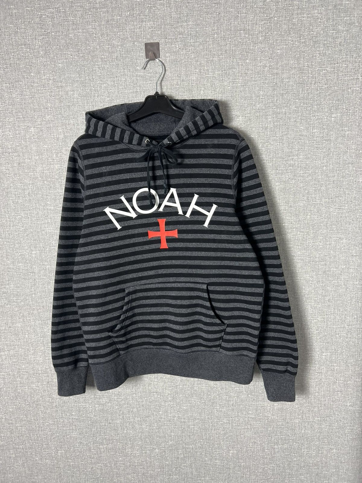 Noah Noah Cross Logo Print Striped Fleece Cotton Hoodie Size US S / EU 44-46 / 1 - 2 Thumbnail