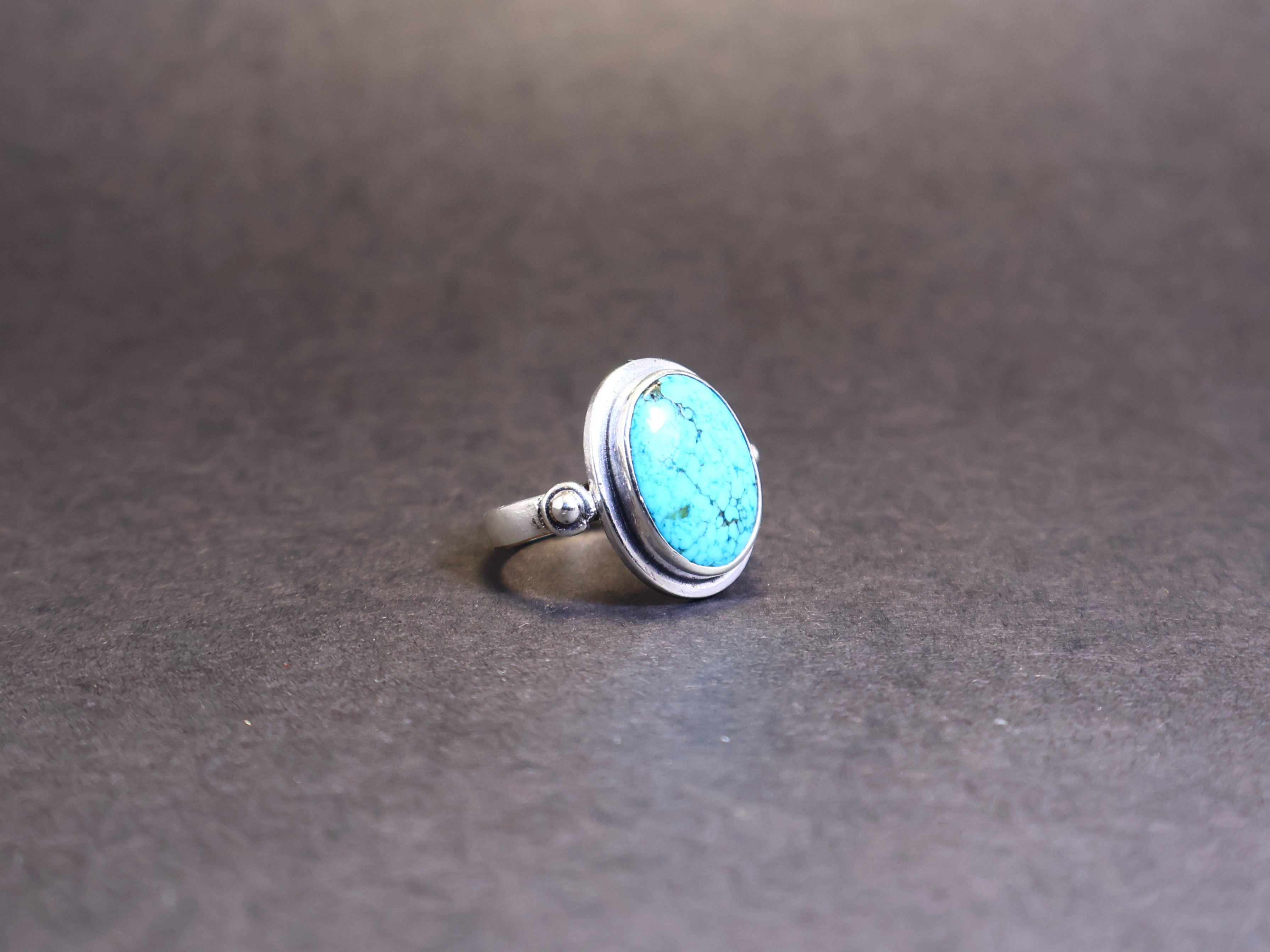 Handmade Turquoise Ring, Sterling Silver Handmade Green Gemstone Ring Size ONE SIZE - 10 Thumbnail