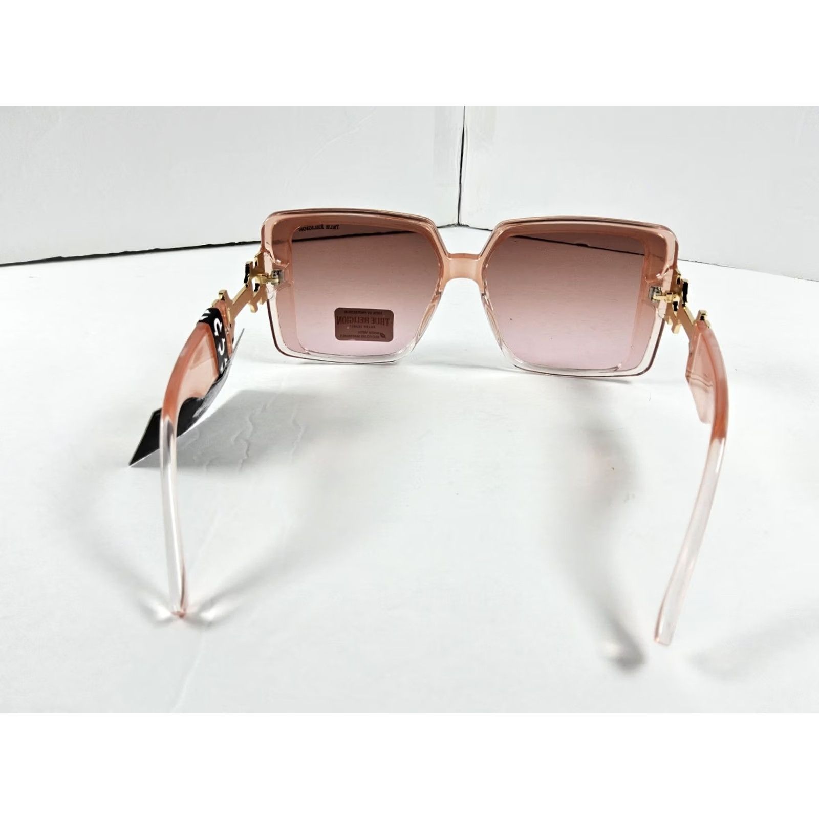 True Religion VINTAGE True Religion Sunglasses Square Pink Gold Logo 100% UV Protection Oversized Womens Size ONE SIZE - 4 Thumbnail