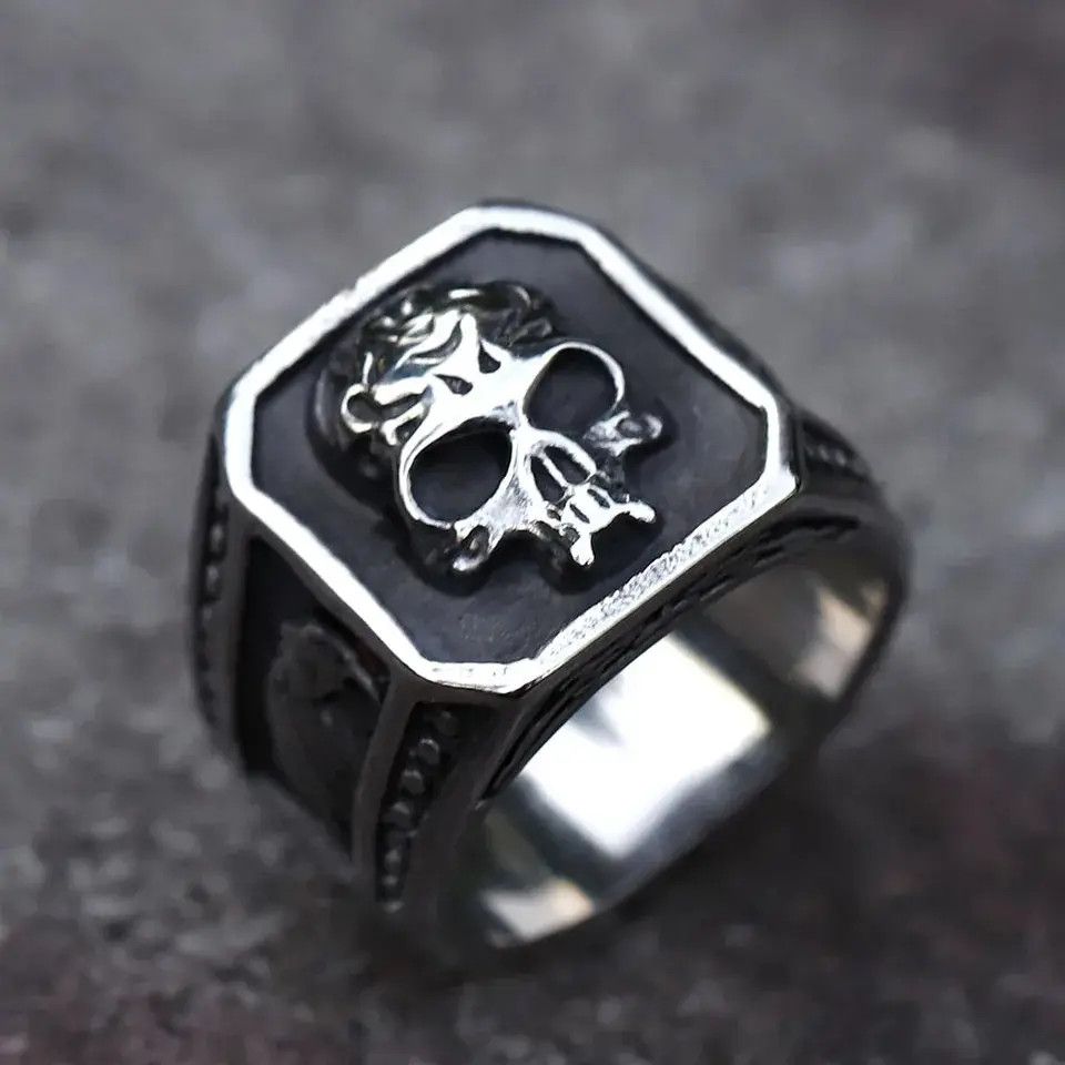 Japanese Brand × Jewelry × Vintage Y2K Stainless Steel Skull Punk Ring Size ONE SIZE - 2 Thumbnail
