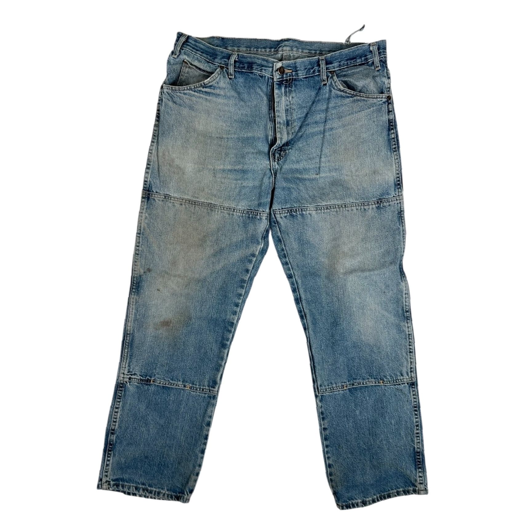 Dickies Dickies Jeans Mens 38x32 Blue Relaxed Straight Work Thrashed Denim Cotton Logo Pockets 32 Inseam Regular Fall Men Size US 38 / EU 54 - 2 Thumbnail
