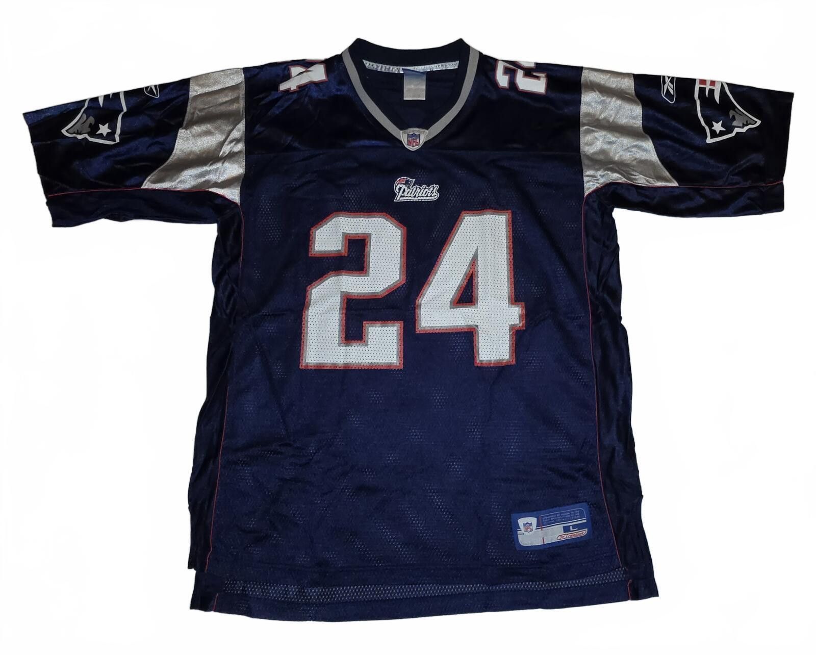 Reebok New England Patriots #24 Law NFL Football Jersey Size ONE SIZE - 1 Thumbnail