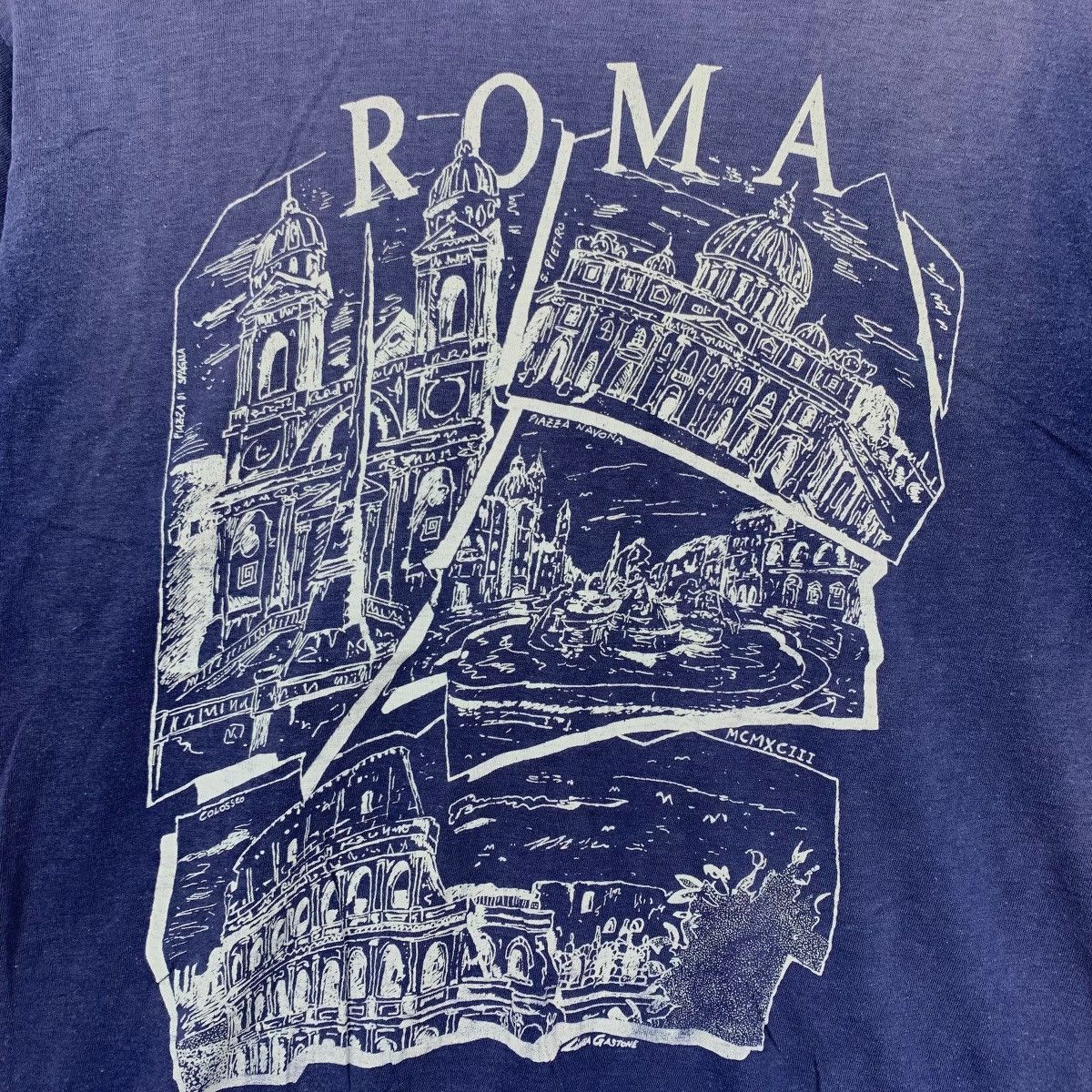 Vintage Vintage 1993 ROMA COLOSSEUM Mcmxciii Sun Faded Short Shirt Size US S / EU 44-46 / 1 - 3 Thumbnail
