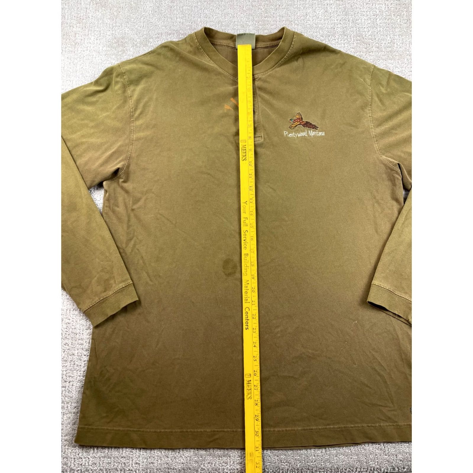 Vintage VINTAGE Woolrich Shirt Mens Large Olive Green Henley Long Sleeve Pullover 90s Button-Up Pocketed Cotton Regular 90s Theme Women? Mens Size US L / EU 52-54 / 3 - 2 Thumbnail
