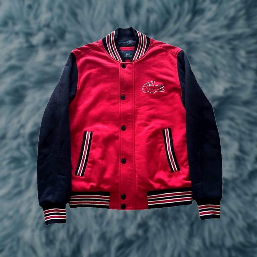 Lacoste Lacoste Varsity Jacket Shirt Jacket Men 50 Red/Black Classic Band Collar Pockets Casual Vintage No Size US M / EU 48-50 / 2 - 1 Thumbnail
