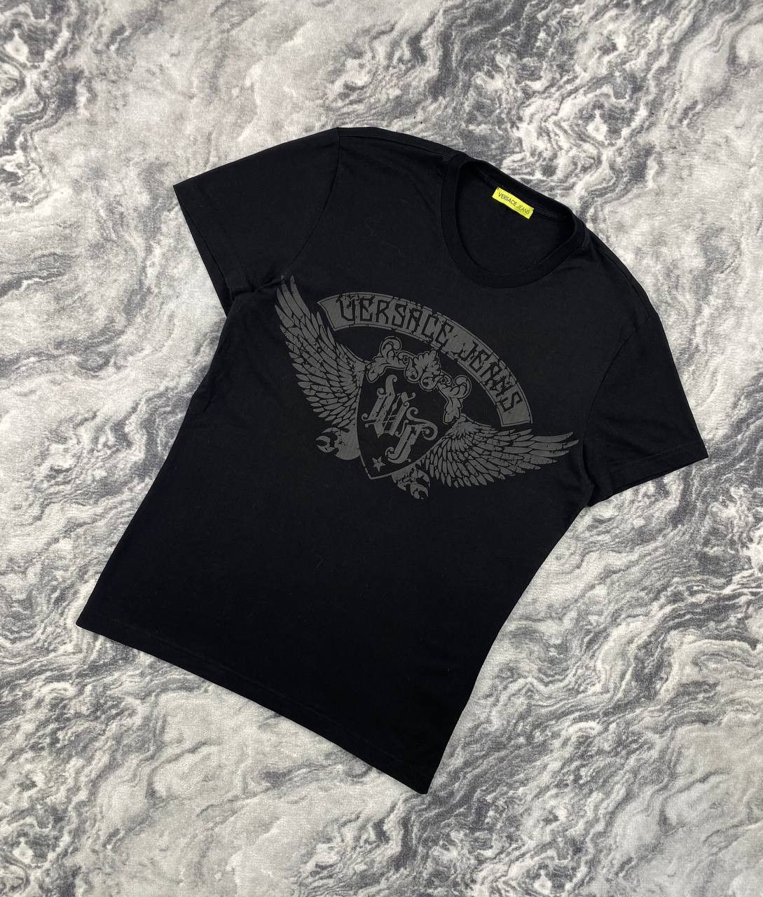 Versace Jeans Big Logo T Shirt Men Size L Black