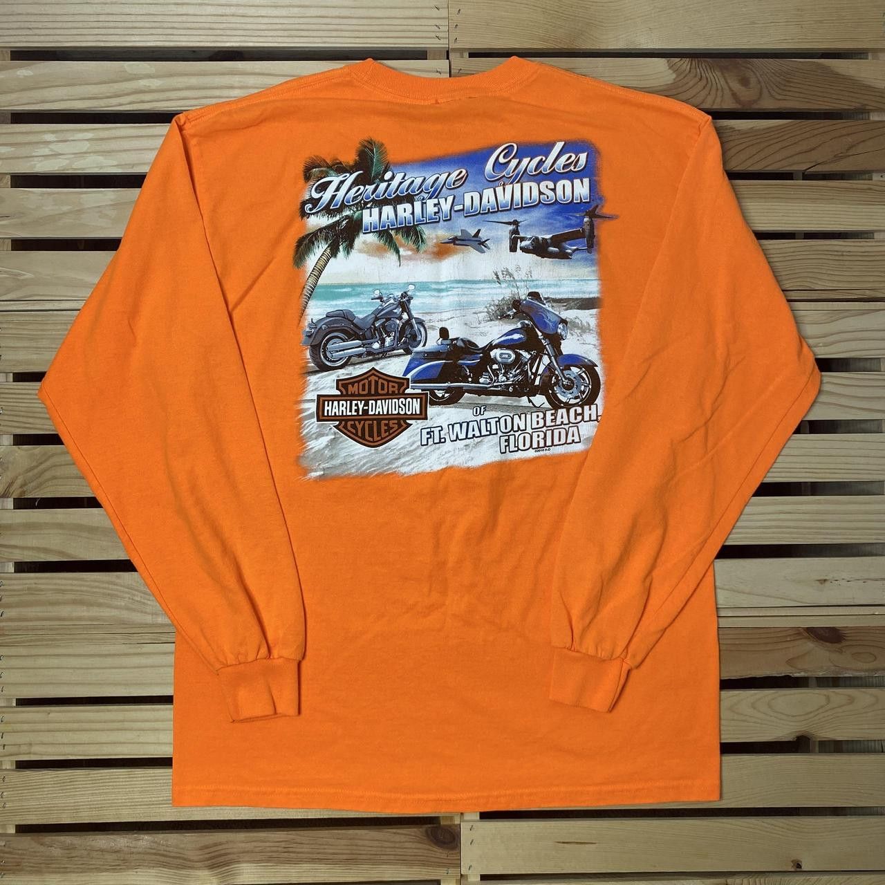 Harley Davidson Harley Davidson FL Orange Biker Surf Tee Size Large Size US L / EU 52-54 / 3 - 1 Thumbnail