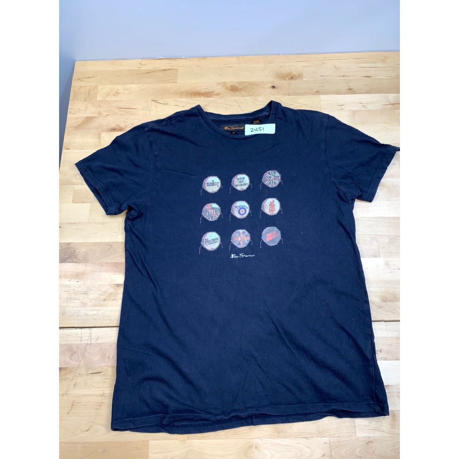 Ben Sherman Ben Sherman T-Shirt Short Sleeve Crew Neck Solid Blue Medium Mens Size US M / EU 48-50 / 2 - 2 Thumbnail