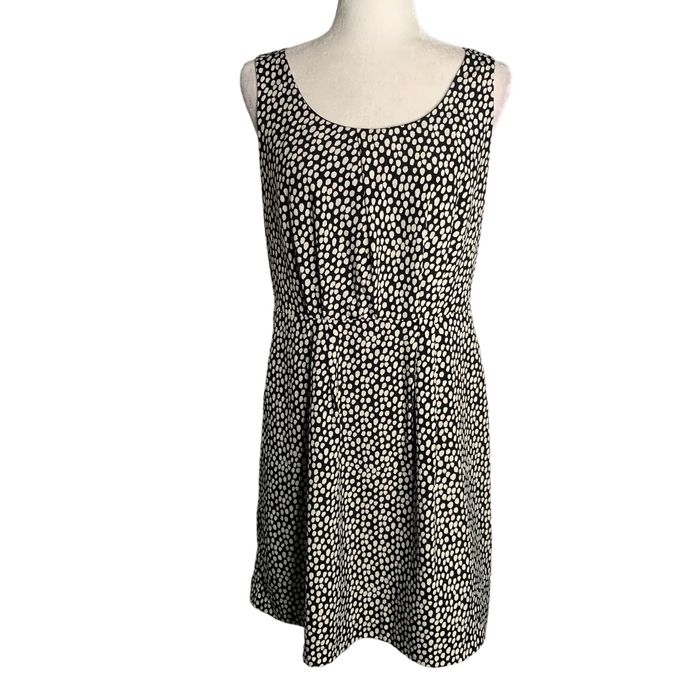 Loft Ann Taylor Loft Sleeveless Sheath Dress 8 Black White Polka | Grailed