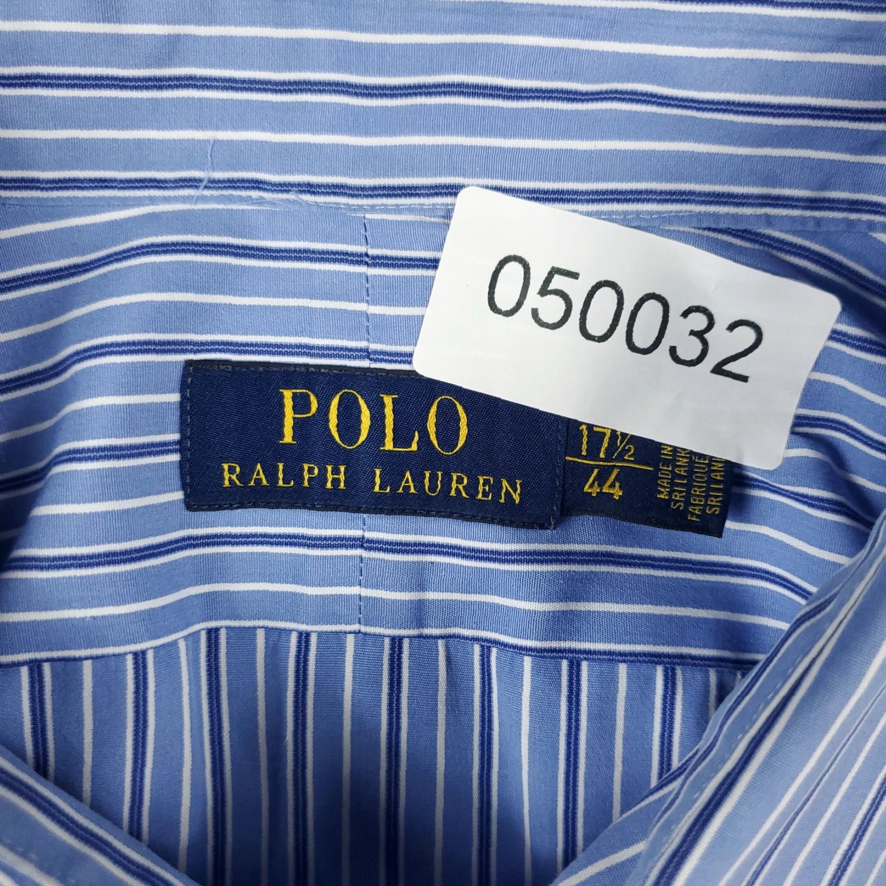 Ralph Lauren Ralph Lauren Dress Shirt Mens 17.5 Blue Striped Button Up Long Sleeve Non-Iron Casual Business Classic Mens Size 17.5 Blue Size 46R - 7 Thumbnail