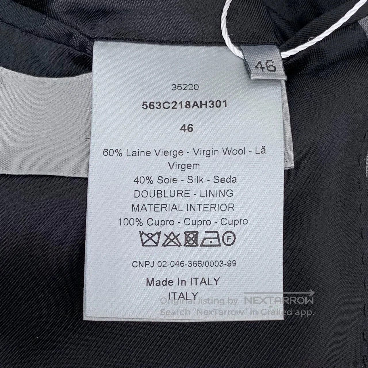 Dior Dior Gray Logo Wool V-neck Blazer. Size US S / EU 44-46 / 1 - 6 Thumbnail