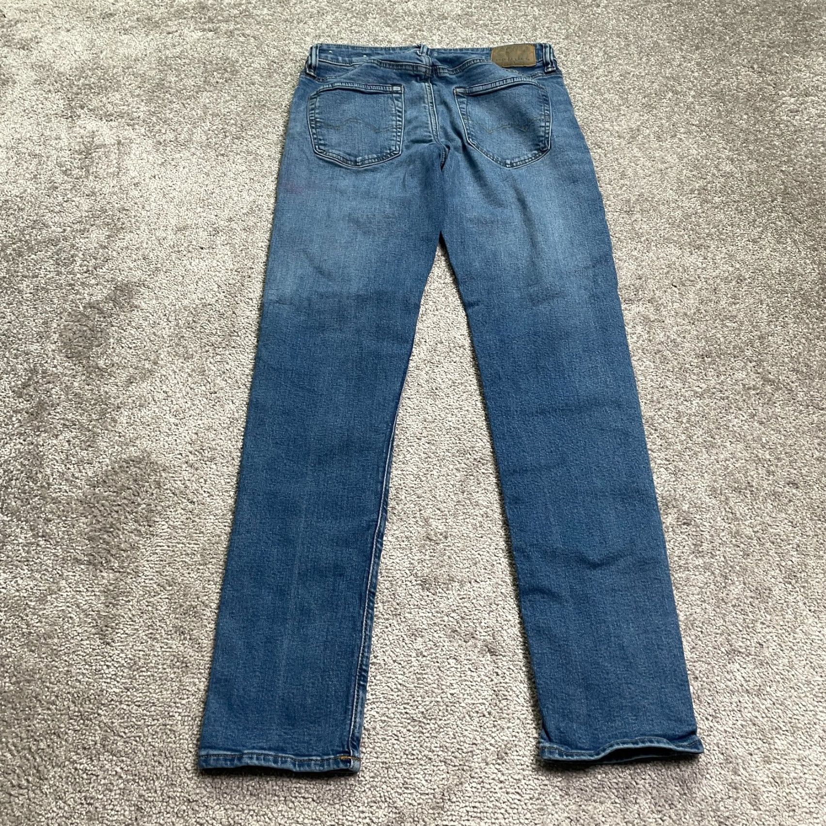 American Eagle Outfitters American Eagle Outfitters Jeans Mens 29x34 Athletic Denim Straight Mid Rise Blue 5-Pocket Logo USA Size US 29 - 2 Thumbnail