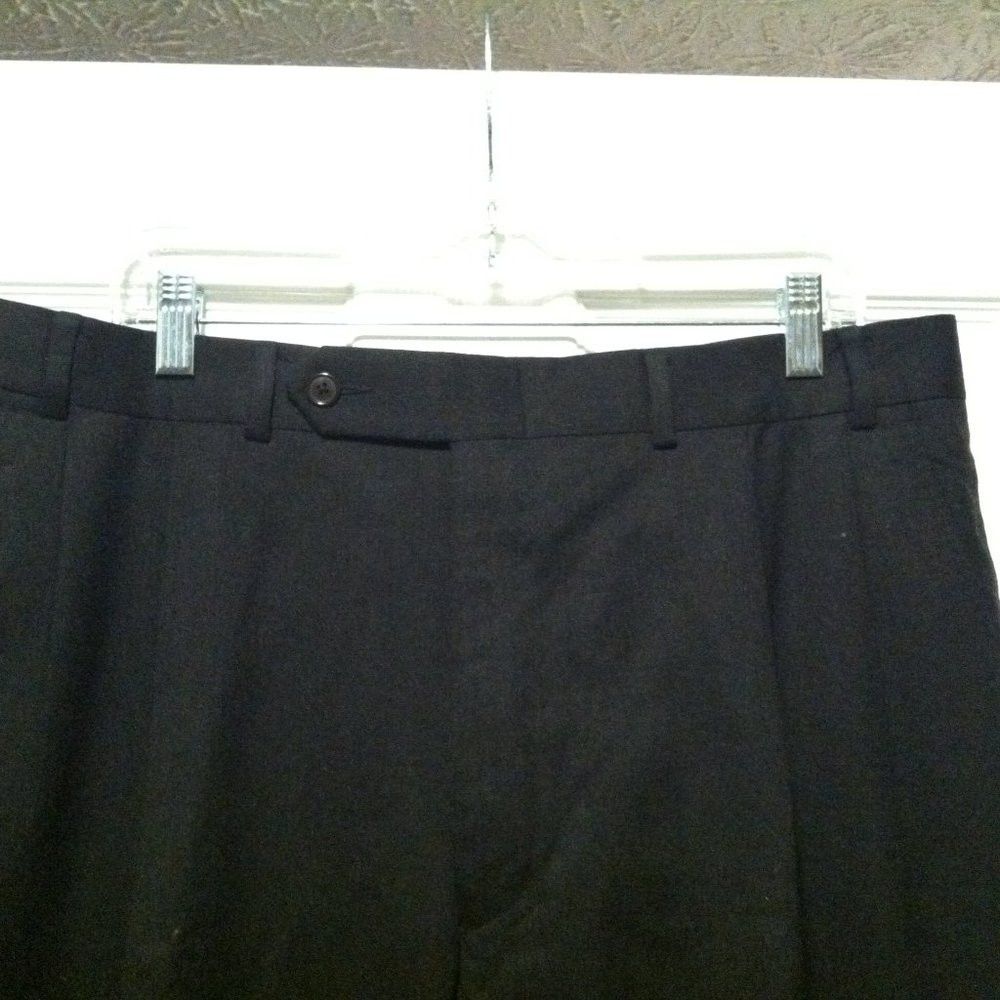 Nautica NAUTICA MEN'S CHARCOAL 100%WOOL PLEATED DRESS PANTS 38/30 Size 38R - 2 Thumbnail
