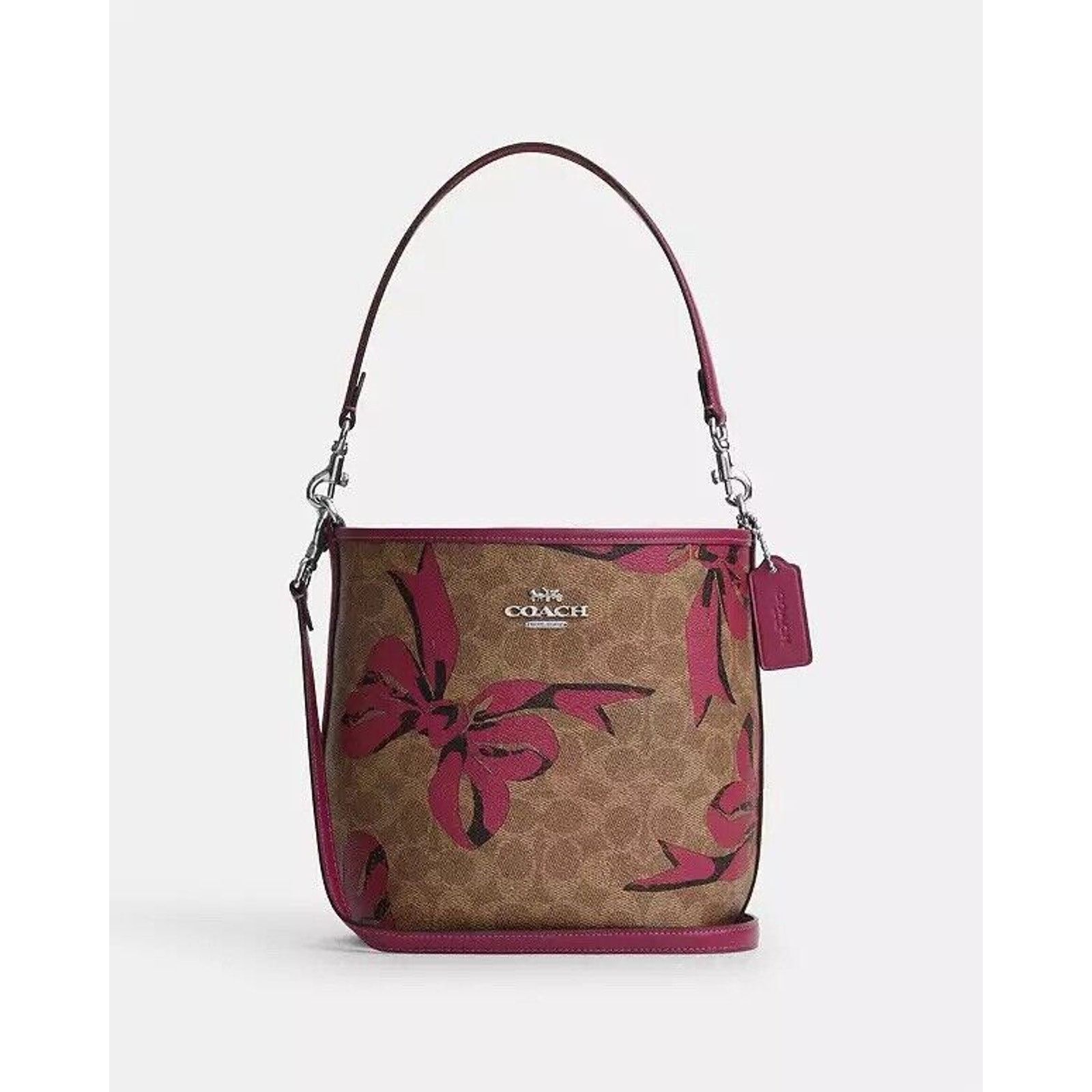 Coach NWT Limited Coach City Bucket Bag Signature Canvas Bow CY651 Size ONE SIZE - 7 Thumbnail