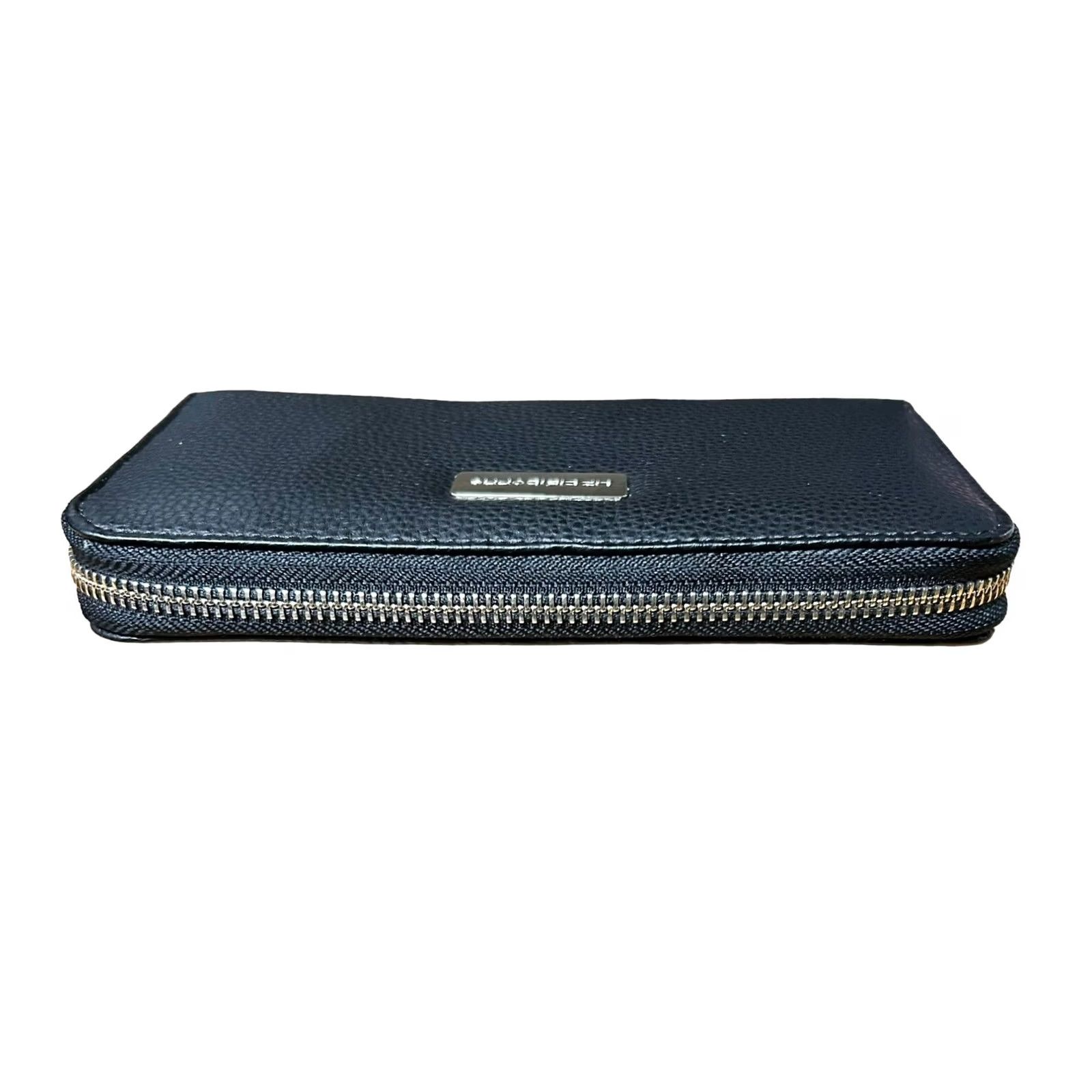 Liz Claiborne Liz Claiborne Wallet Wristlet Pebble Leather Black Full Zip Credit Card ZIP-Around Women's One Size Black Pebble Leather Wristlet Wallet Size ONE SIZE - 5 Thumbnail