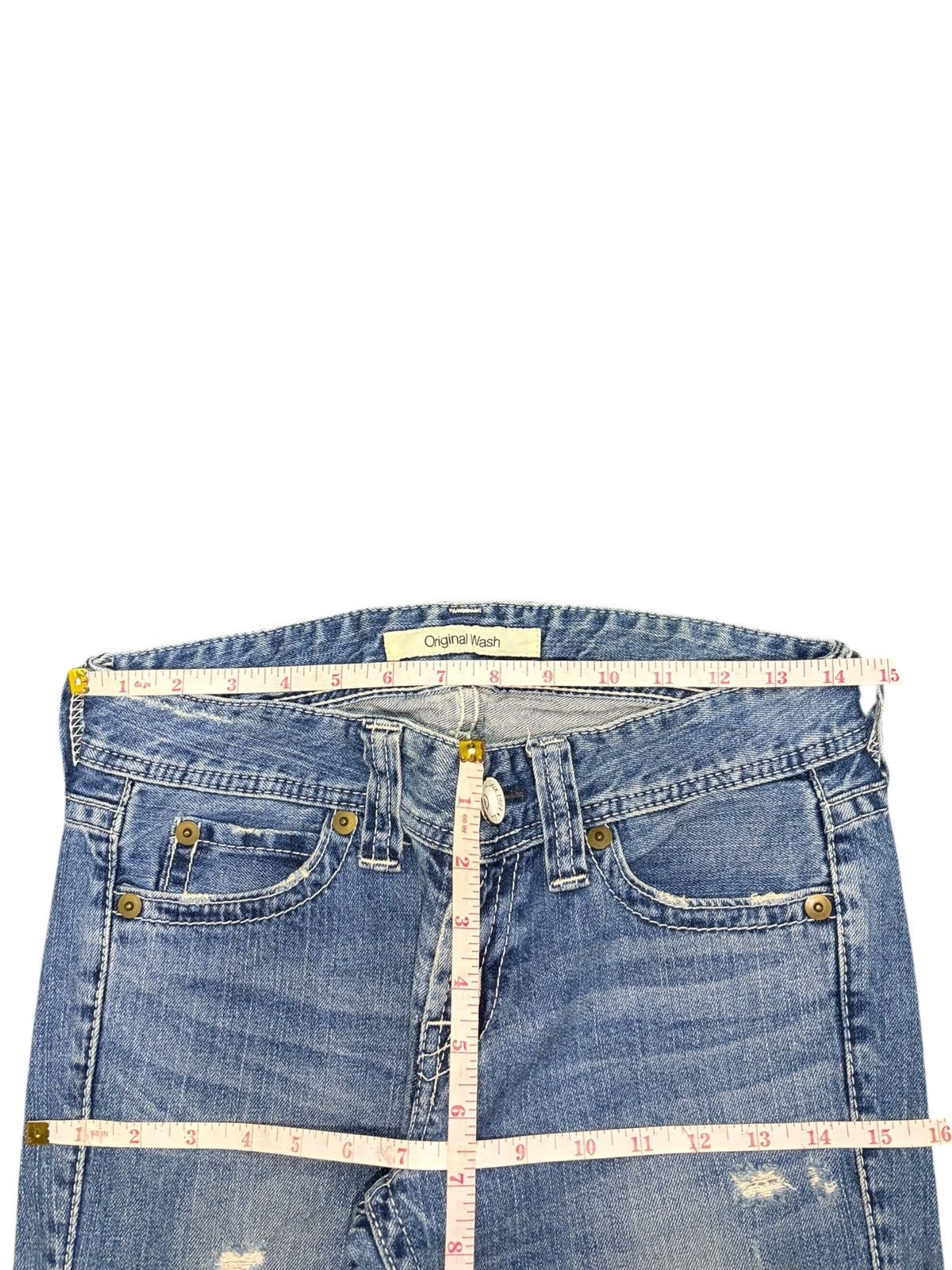 Uniqlo Vintage Japanese Uniqlo Distress Low Rise Flare Jeans Size 28" / US 6 / IT 42 - 6 Thumbnail