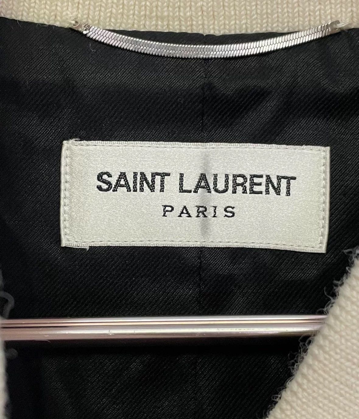 Saint Laurent Paris × Yves Saint Laurent Saint Laurent striped long sleeved Teddy baseball jacket Size US L / EU 52-54 / 3 - 4 Thumbnail