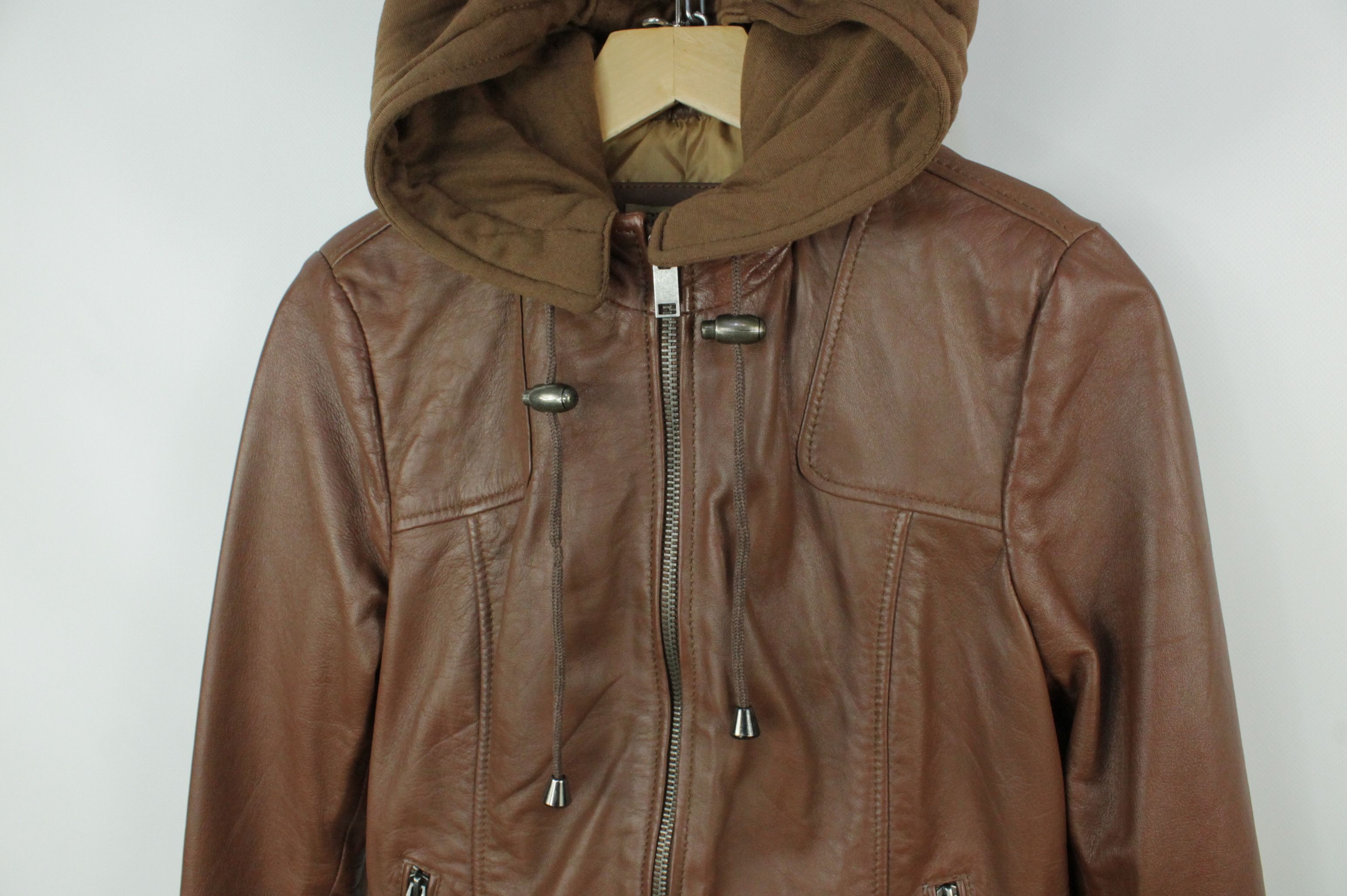 Genuine Leather Chyston Roxane Brown Leather Hooded Jacket Women's Size S / US 4 / IT 40 - 4 Thumbnail