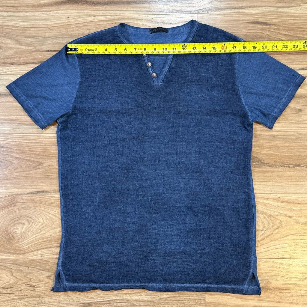 Other Prime Fashion Men’s L Blue Cotton Henley Made in Italy Size US L / EU 52-54 / 3 - 3 Thumbnail