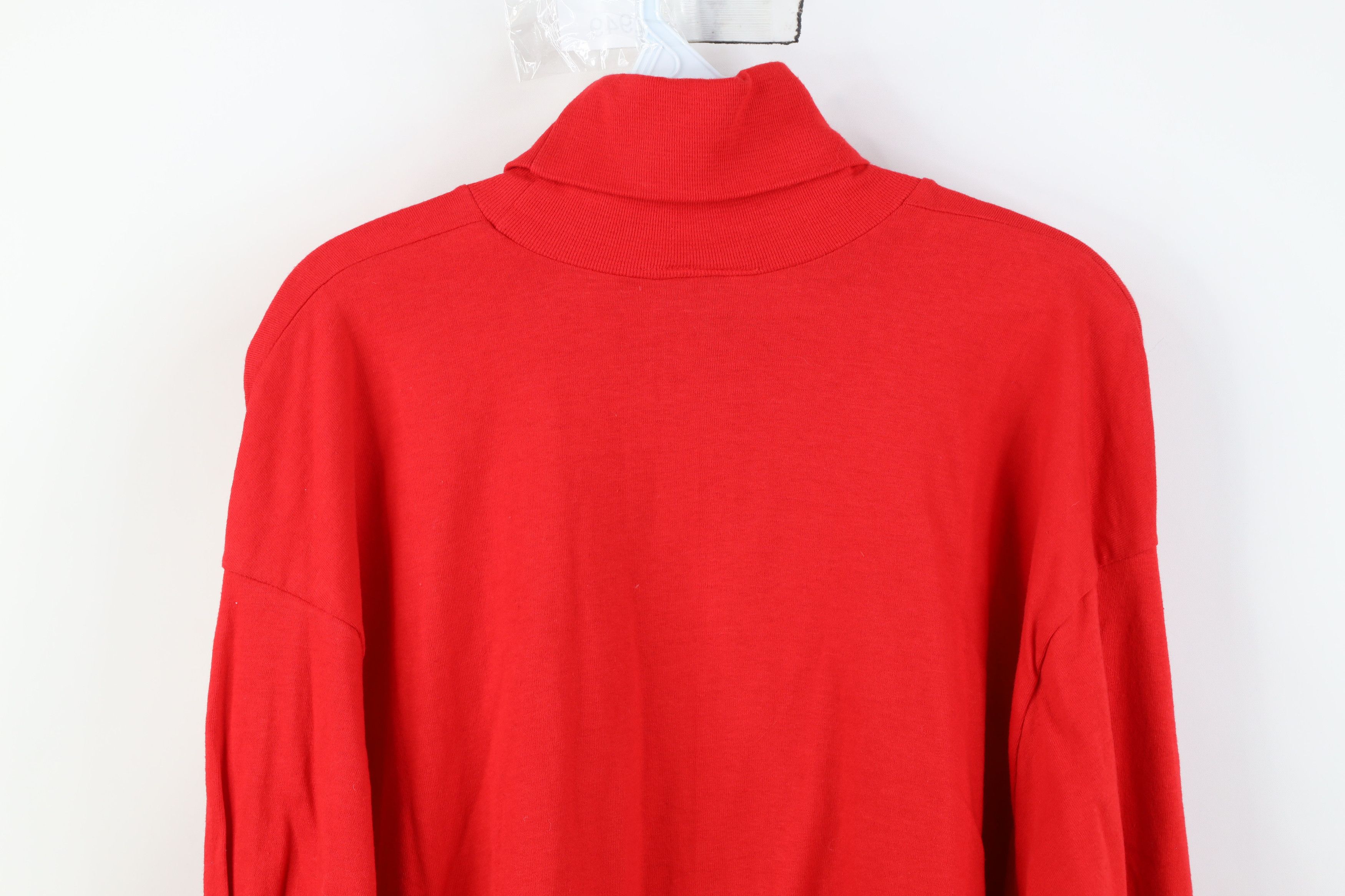 Vintage Vintage 90s Hockey Long Sleeve Turtleneck T-Shirt Red Size US XL / EU 56 / 4 - 10 Thumbnail