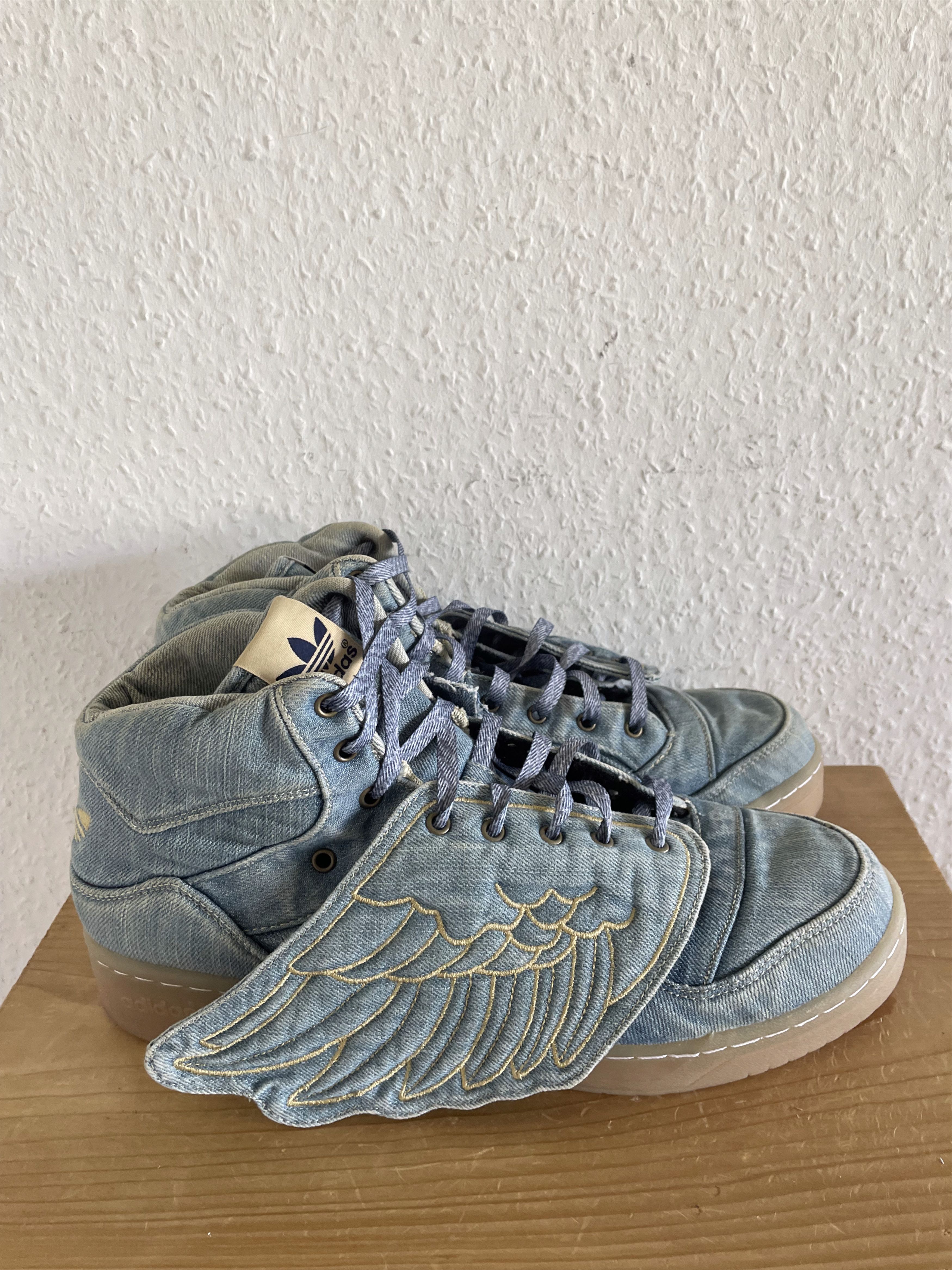 Adidas × Jeremy Scott JS Denim Wings Sneakers Size US 12.5 / EU 45-46 - 5 Thumbnail