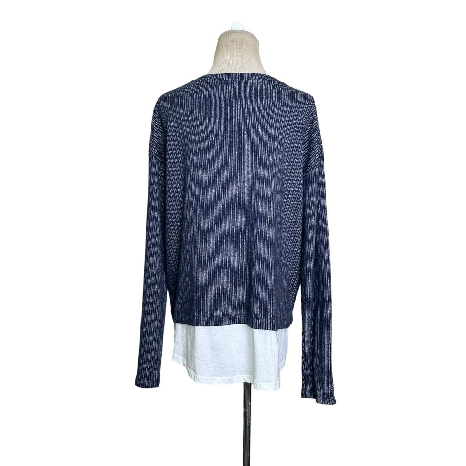 Zara Zara blue striped long sleeves knit top size Medium Size M / US 6-8 / IT 42-44 - 13 Thumbnail