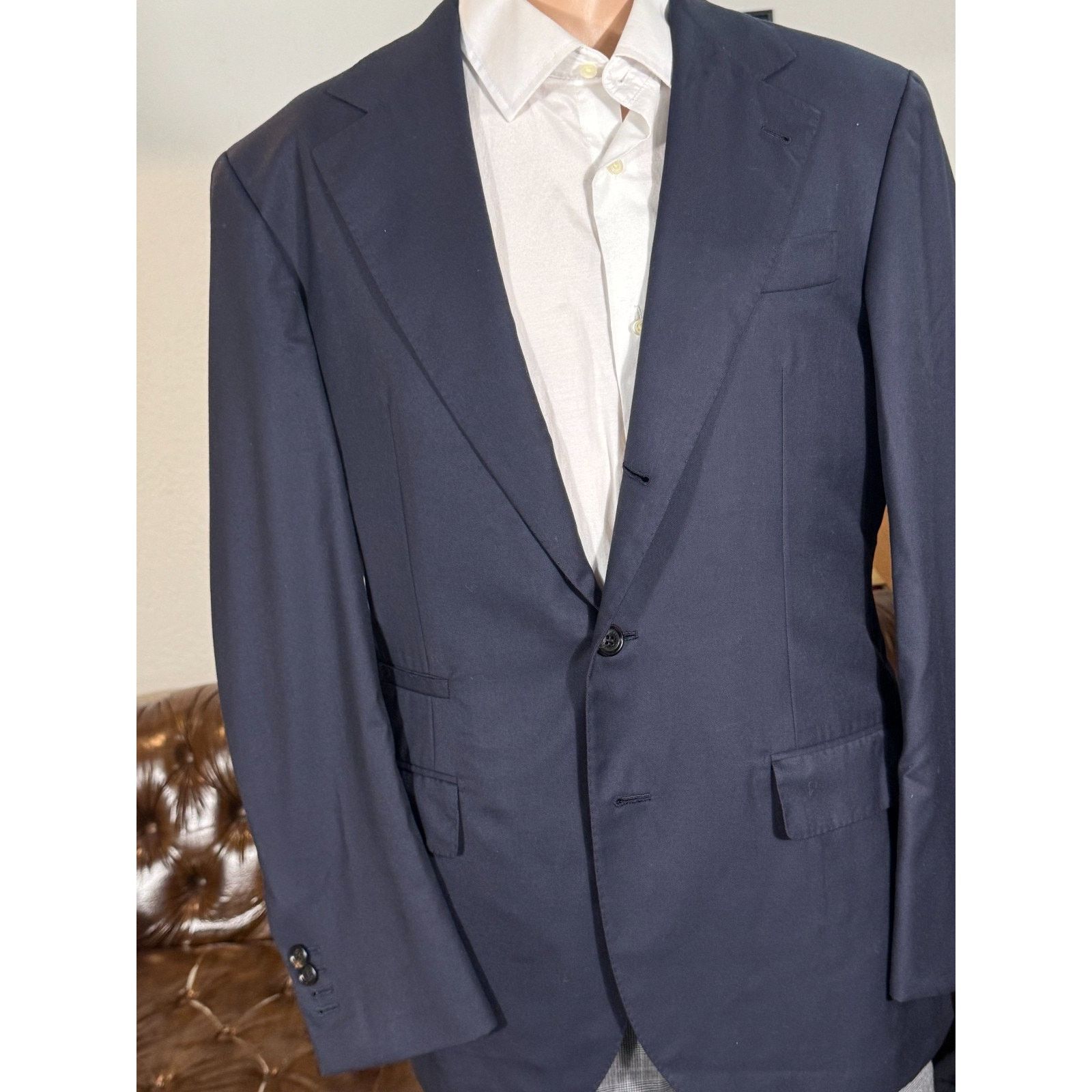Brunello Cucinelli Brunello Cucinelli Blue Blazer Wool 40R Deconstructed Jacket Size 40R - 2 Thumbnail