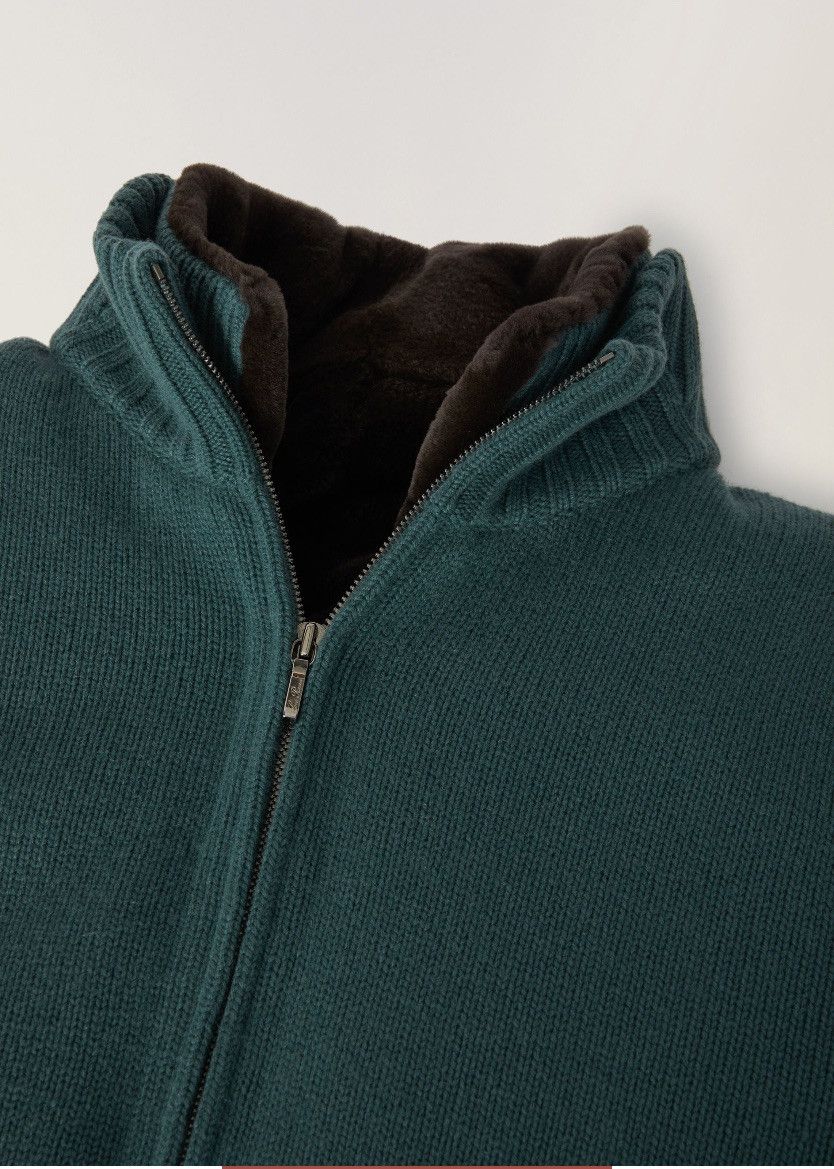 Loro Piana o1srvl11e1224 Colman Bomber Jacket in Forest Green Size US L / EU 52-54 / 3 - 2 Thumbnail