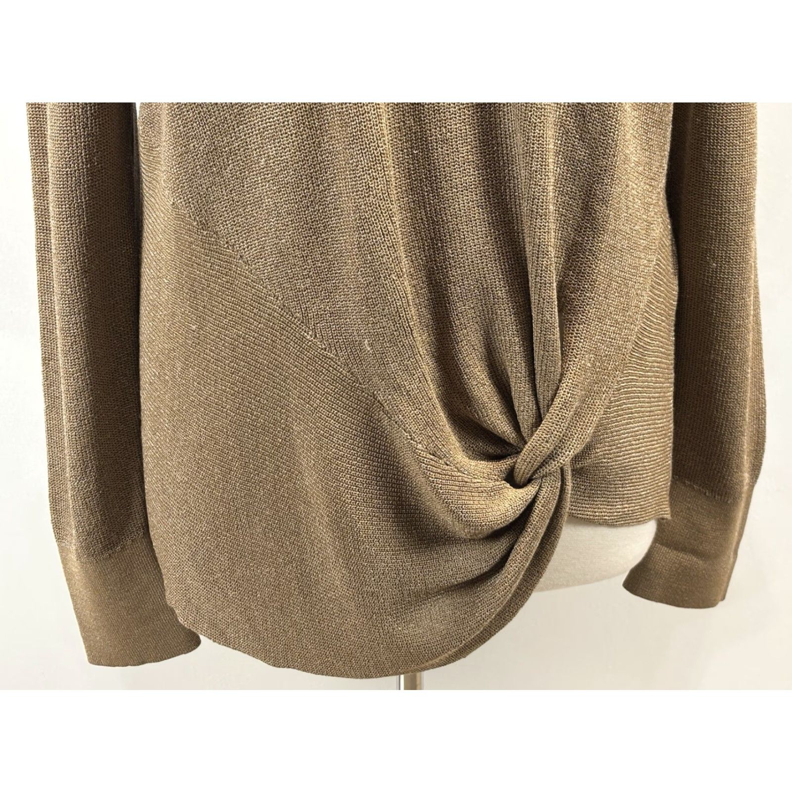 Vintage Chicos Side Twist Sweater Sz 2 US Large Women’s Brown Tunic Classic Size L / US 10 / IT 46 - 6 Thumbnail