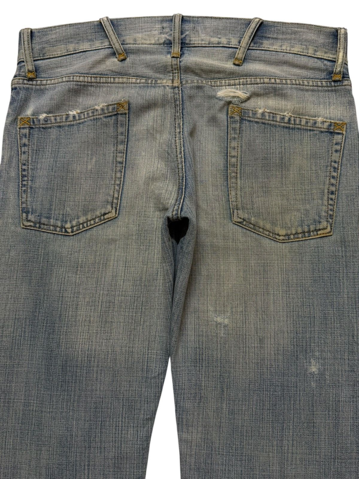 If Six Was Nine Vintage Y2K Japanese Brand Blue Mud Wash Ripped Straight Leg Size US 34 / EU 50 - 4 Thumbnail