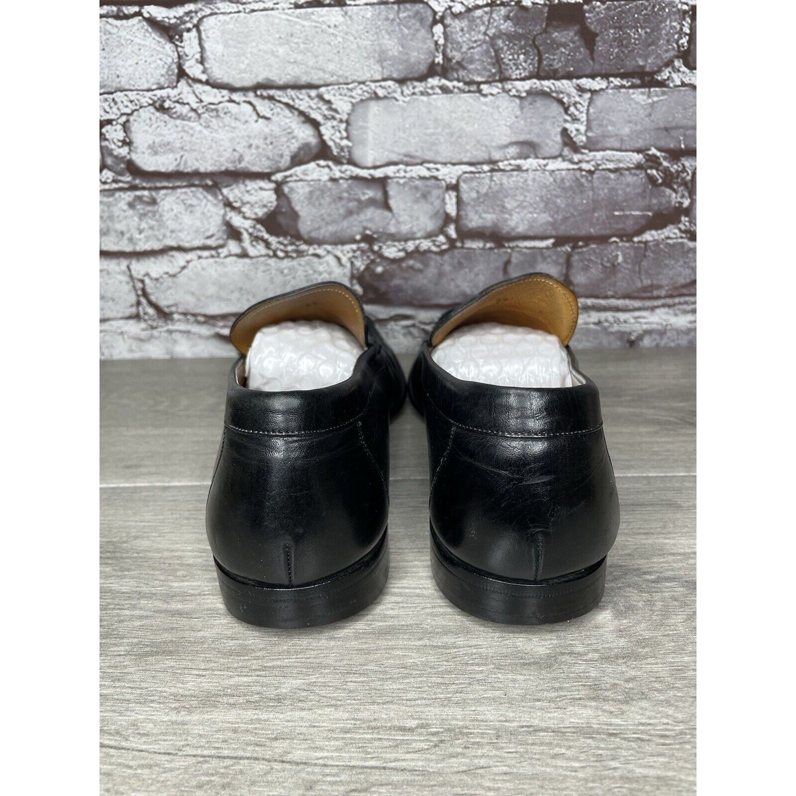 Santoni Santoni Black Leather Moc Toe Slip On Dress Loafers Shoes Me Size US 9.5 / EU 42-43 - 6 Thumbnail