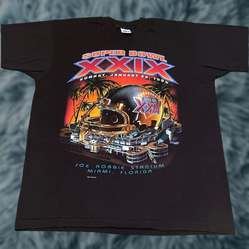 Salem Sportswear VINTAGE 90s Miami Florida Stadium NFL Super Bowl Shirt Mens Size L Size US L / EU 52-54 / 3 - 1 Thumbnail