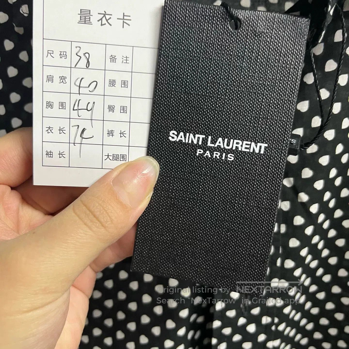 Saint Laurent Paris Saint Laurent Classic Black Print Shirt. Size US M / EU 48-50 / 2 - 3 Thumbnail