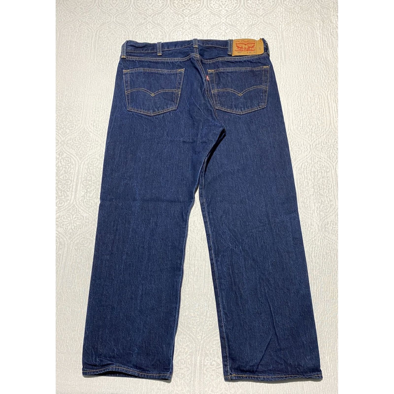 Levi's Levi's 501 Jeans Mens 37x28 Blue Button Fly Straight Leg Denim Classic Pants Jeans Size US 37 - 2 Thumbnail