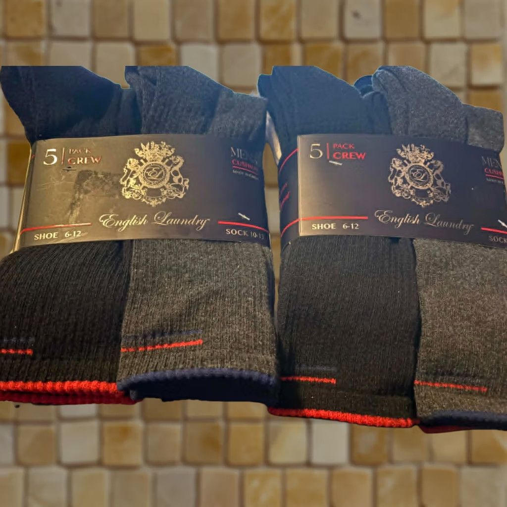 English Laundry ENGLISH LAUNDRY Mens Dress Socks 2 NEW PACKS 5 Pairs Black White 10-13 Mid Calf Full Toe XS? Size ONE SIZE - 1 Preview