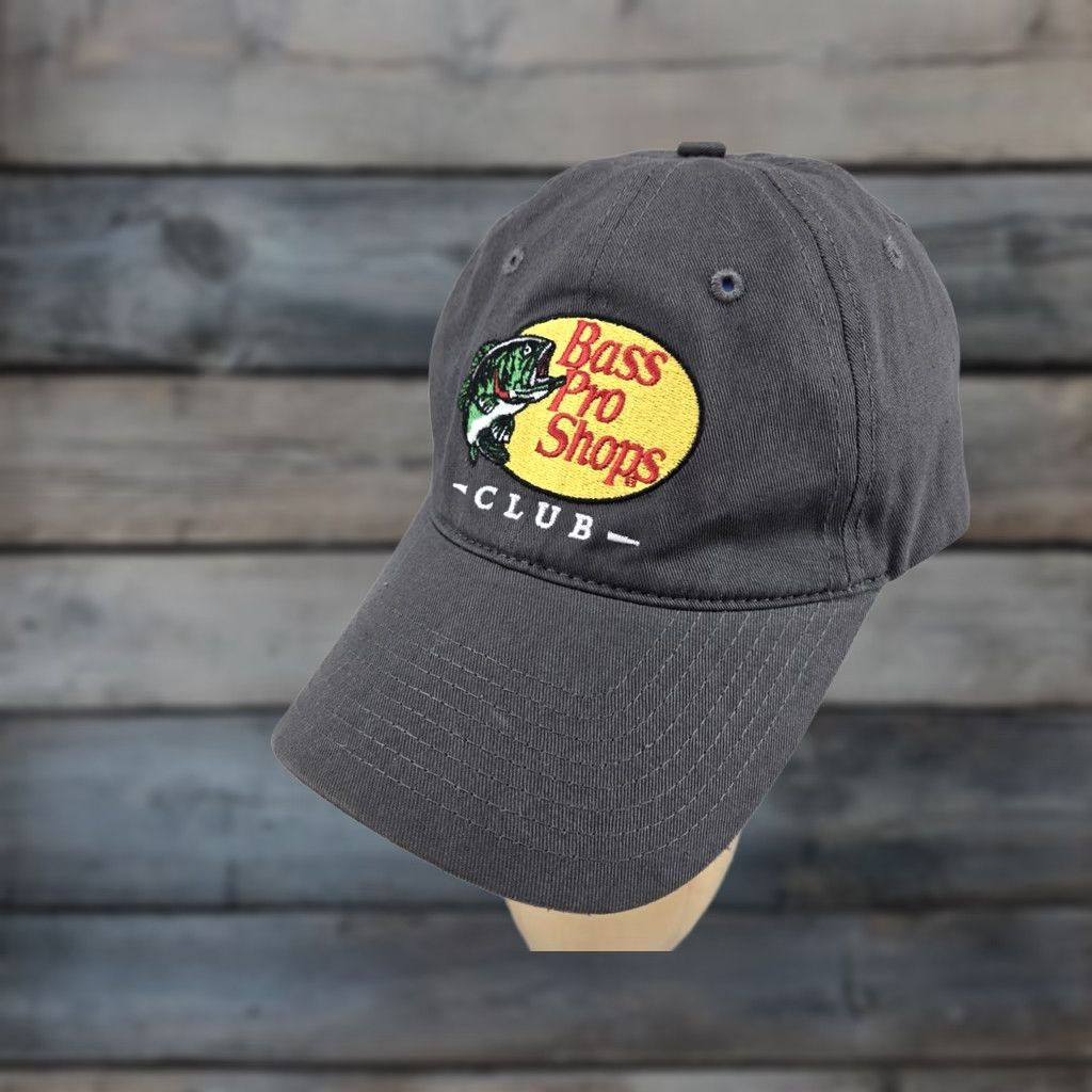 Bass Pro Shops VINTAGE Bass Pro Shops Club Hat Gray Baseball Cap Embroidered Adjustable Advertising Men Baseball Cap Size ONE SIZE - 1 Thumbnail