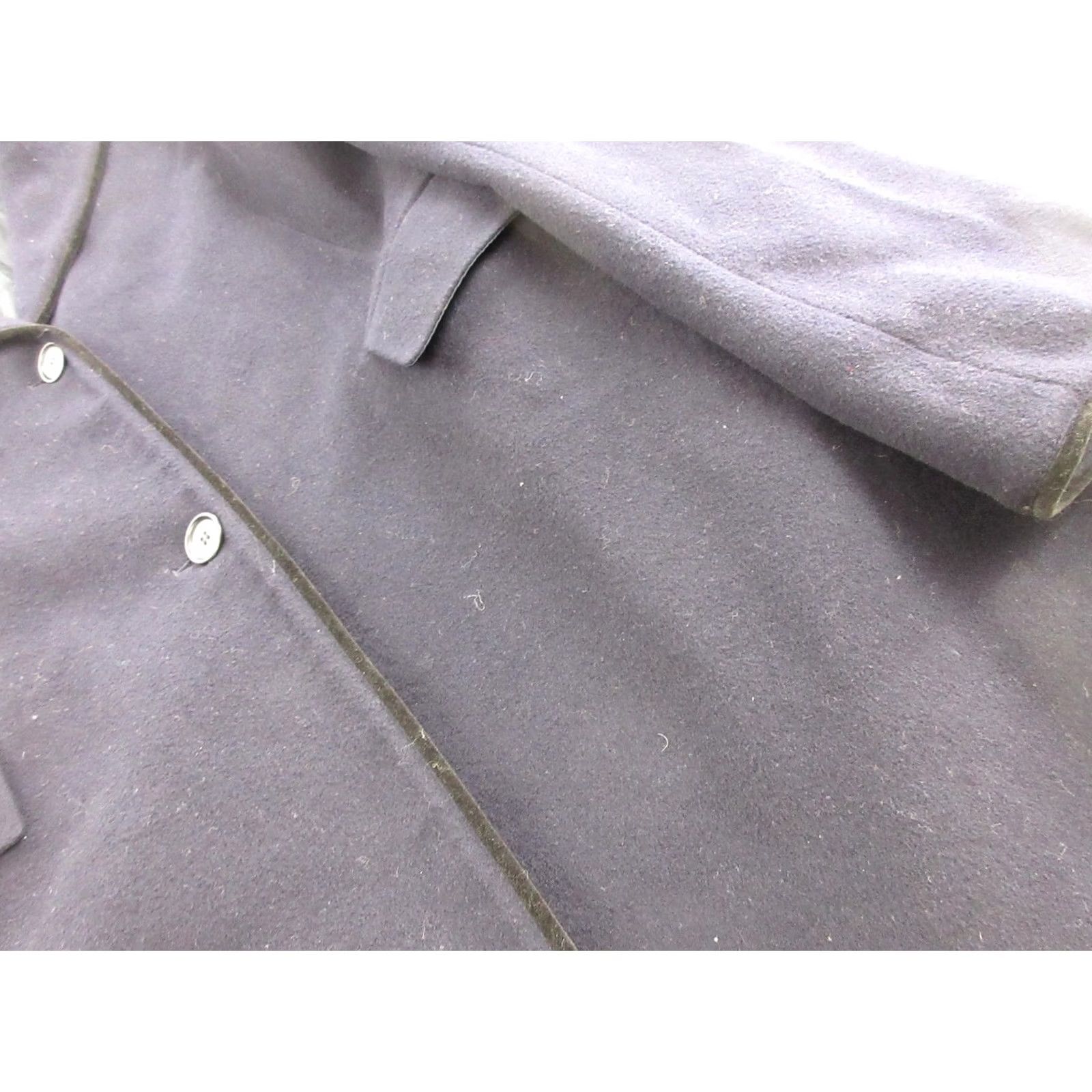 Vintage BARNEYS NEW YORK Coat Womens 42 Navy Wool Cashmere Classic Overcoat Lined Size US XS / EU 42 / 0 - 7 Thumbnail