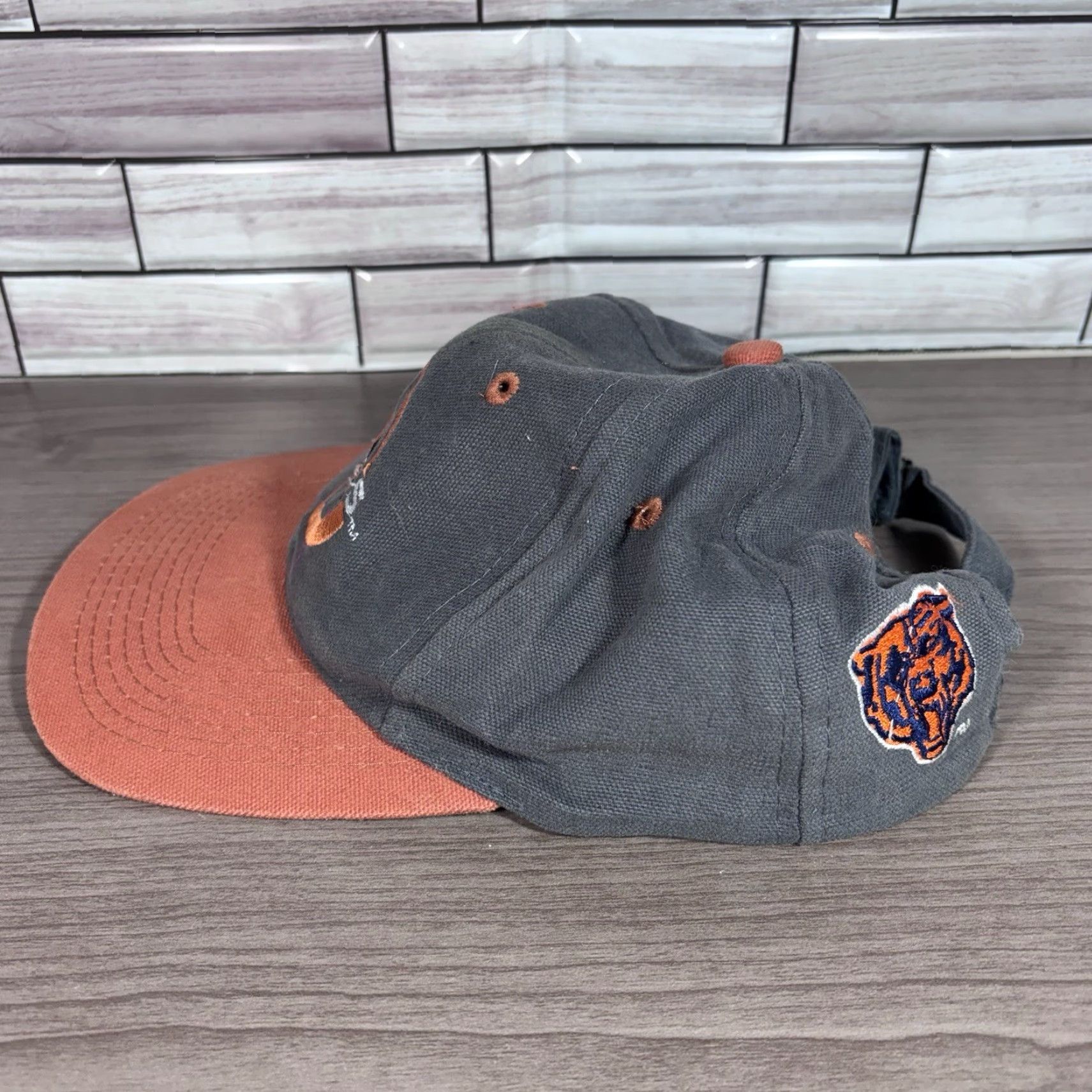 Vintage VINTAGE Chicago Bears Snapback Hat Navy Eastport Baseball Cap Unisex Adults Adjustable Cotton NFL Football 90s City Sports Size ONE SIZE - 3 Thumbnail