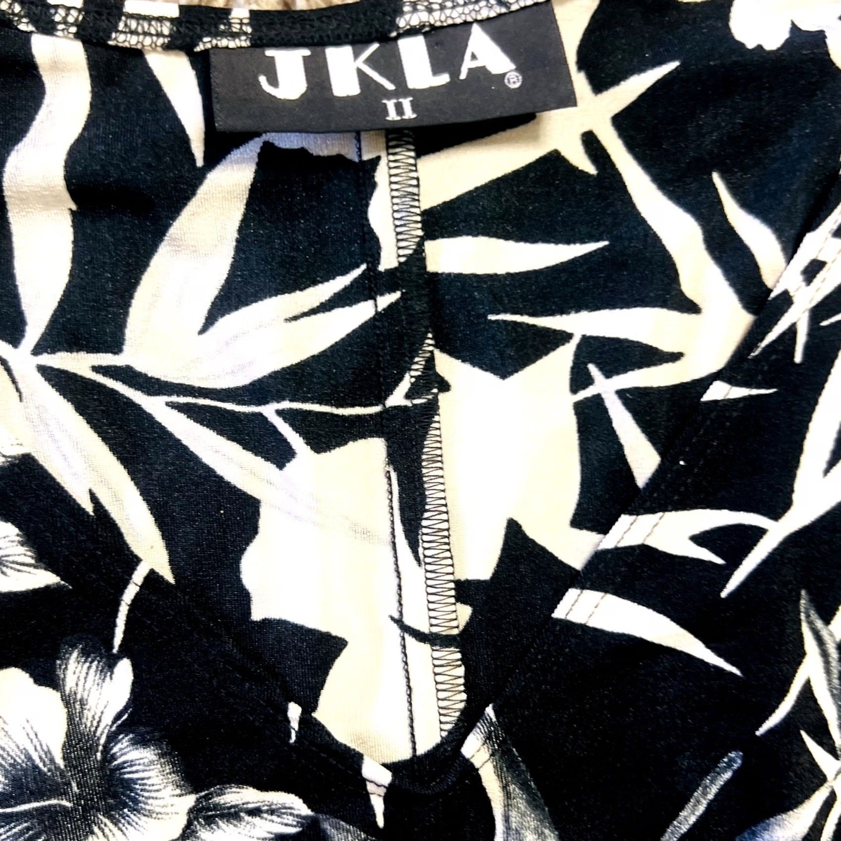Vintage VINTAGE JKLA Black/White Botanical Print Sleeveless Midi Shift Dress Women 2 Size XS / US 0-2 / IT 36-38 - 4 Thumbnail