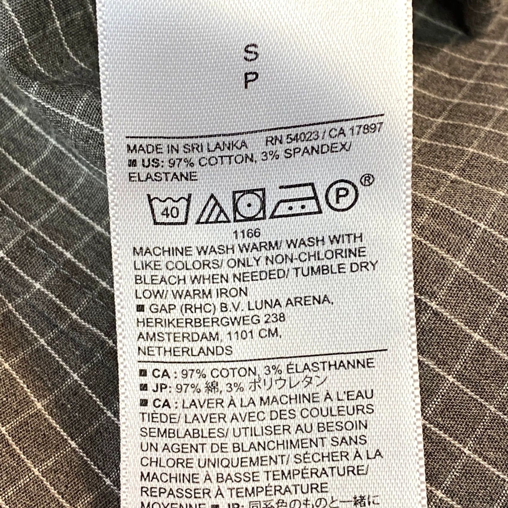 Banana Republic Banana Republic Mens Small Athletic Fit Dress Shirt Wrinkle Resistant Grid Check Size 36R - 4 Thumbnail
