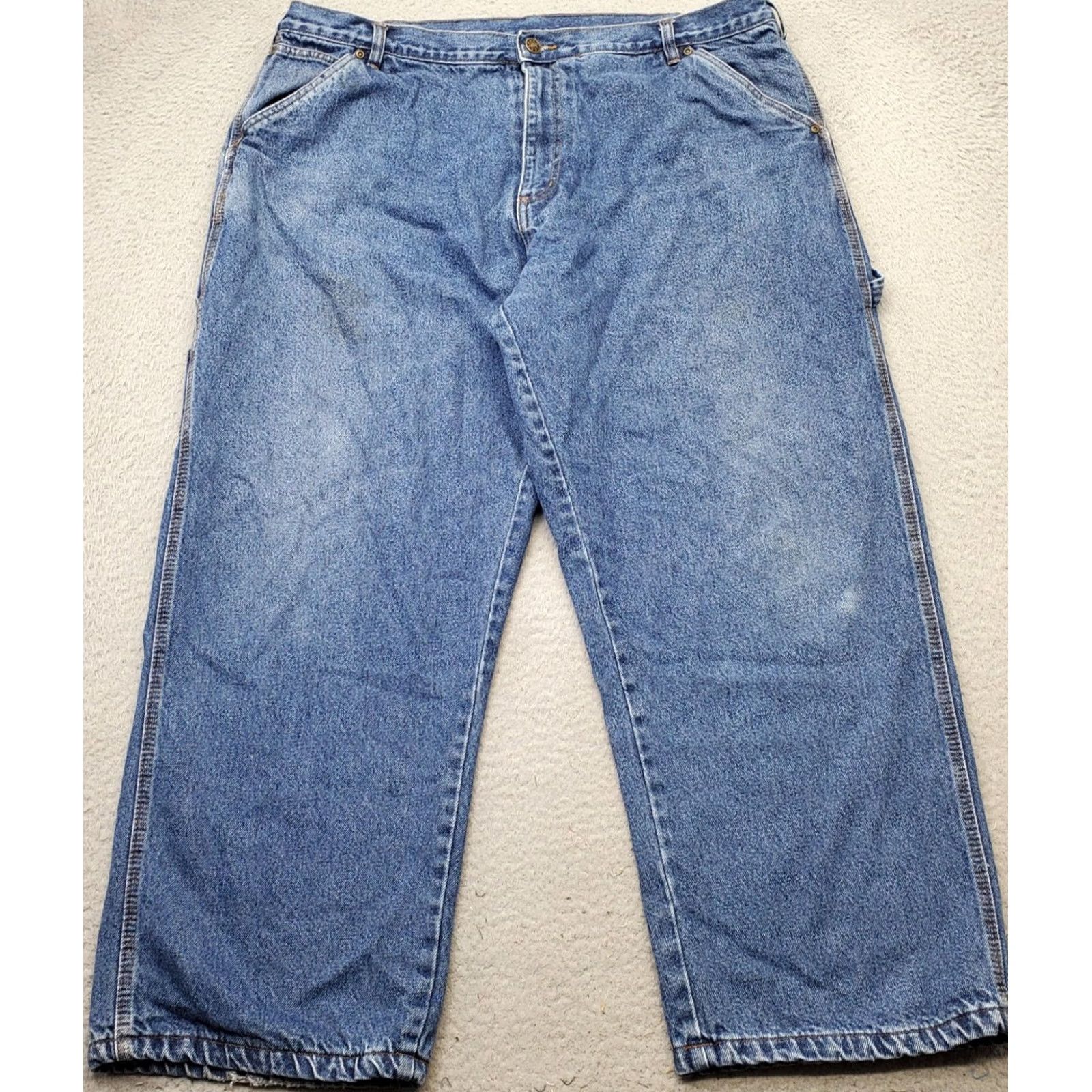 Denime American Authentic Carpenter Jeans Mens 42X30 Blue Denim Flannel Lined Relaxed Jea ns Size US 42 / EU 58 - 2 Thumbnail