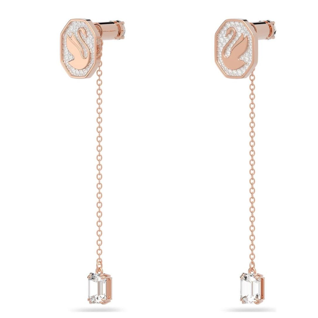 Swarovski Swarovski Signum Drop Earrings, Swan, White, Rose Gold Size ONE SIZE - 6 Thumbnail