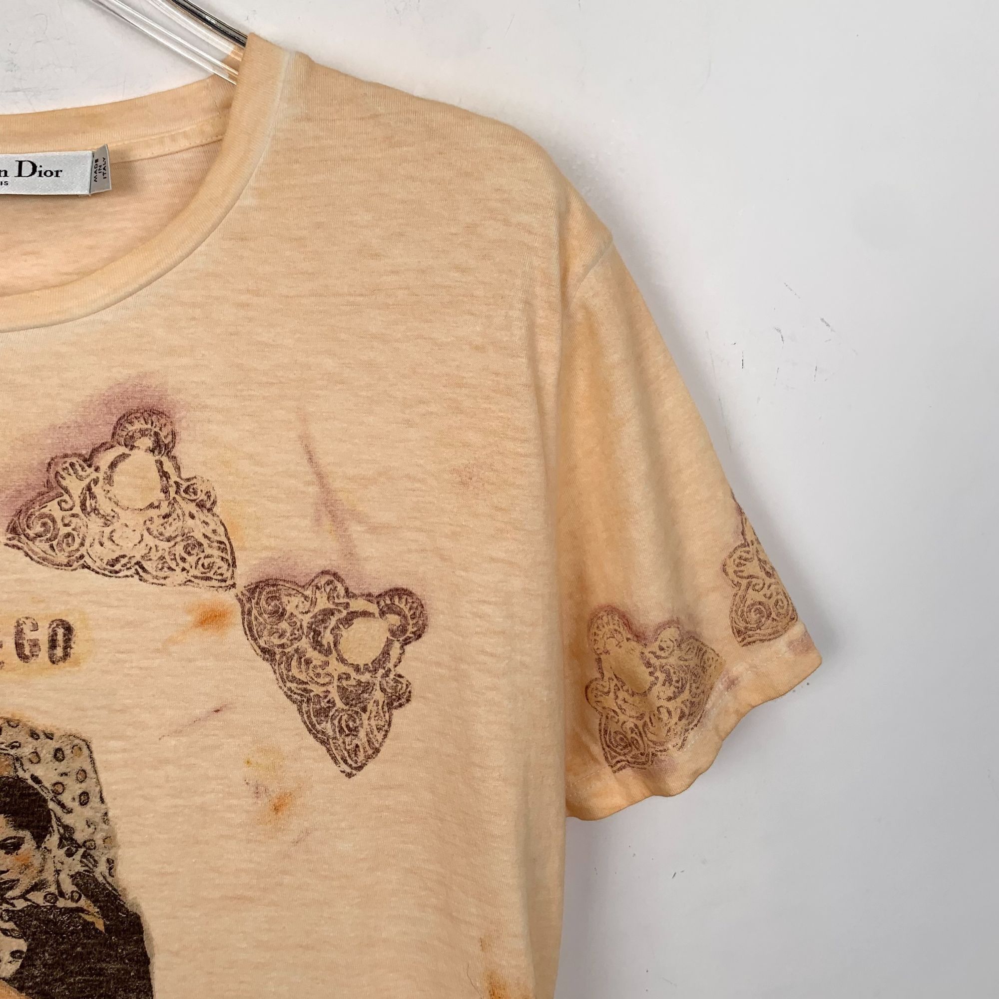 Christian Dior Monsieur Christian Dior Yellow Graphic Print Cotton Crew Neck Short S Size S / US 4 / IT 40 - 7 Thumbnail