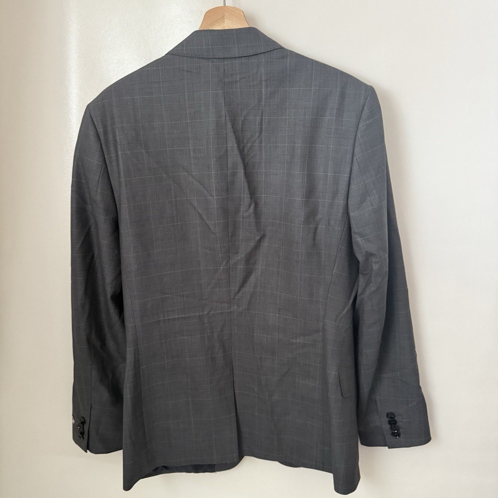 Express Express Photographer Fitted Wool Blazer Plaid Jacket Classic Size 38R - 2 Thumbnail
