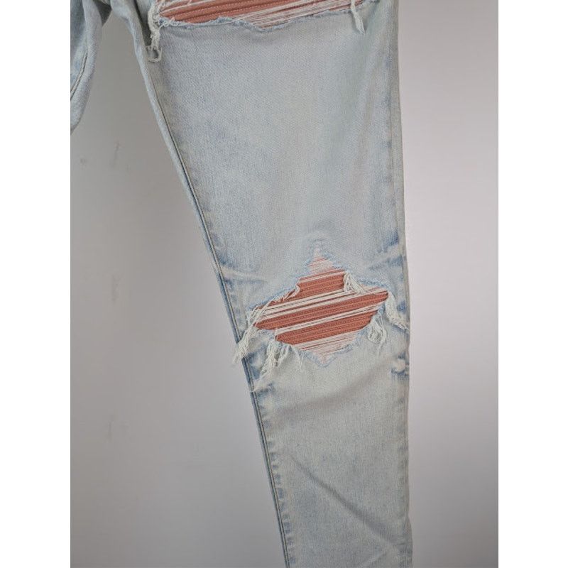 Amiri o1rshd1 MX1 Suede Denim Jeans in Medium Indigo Size US 32 / EU 48 - 9 Thumbnail