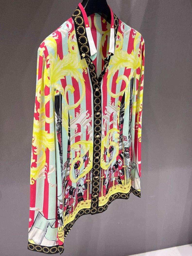 Versace Versace Women's Silk Button-Up Shirt - dmc Size US XL / EU 56 / 4 - 1 Thumbnail